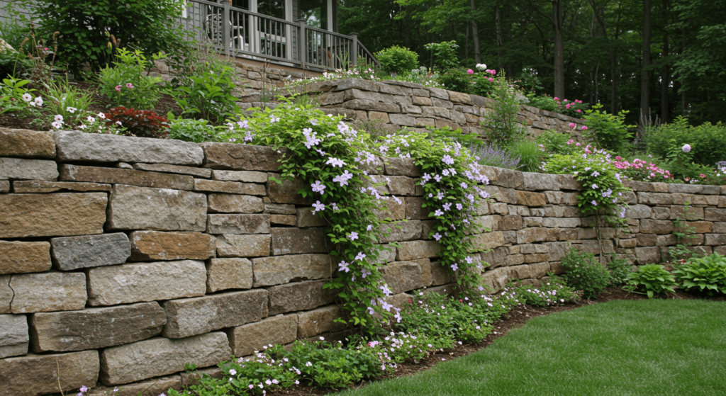natural stone retaining wall
